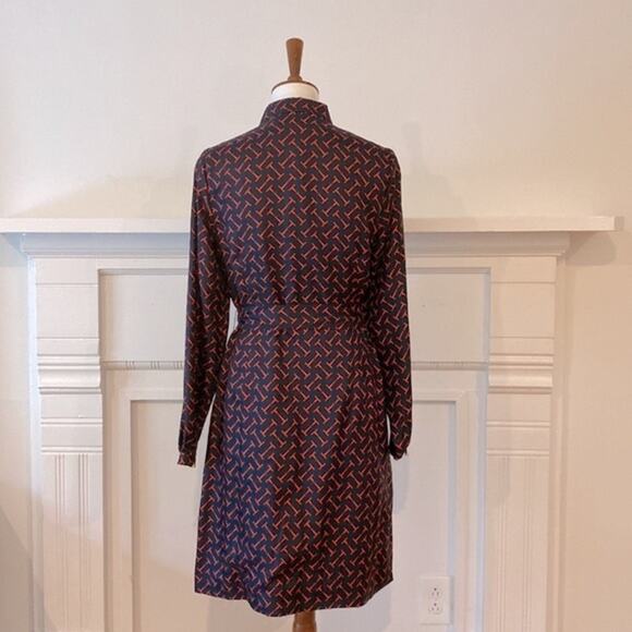 Elizabeth McKay 6 Dress Silk Fall Dress Long Sleeve 6 Classic Equestrian Preppy - Picture 13 of 17